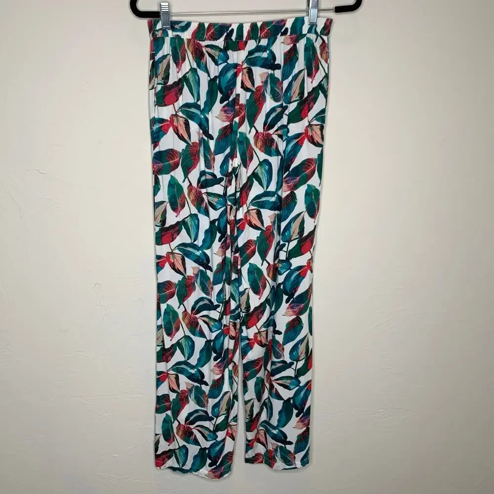 Onia Mila Floral Resortwear Pants Swim Beach Cruise Sz Medium Tropical - Picture 2 of 8